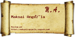 Maksai Angéla névjegykártya